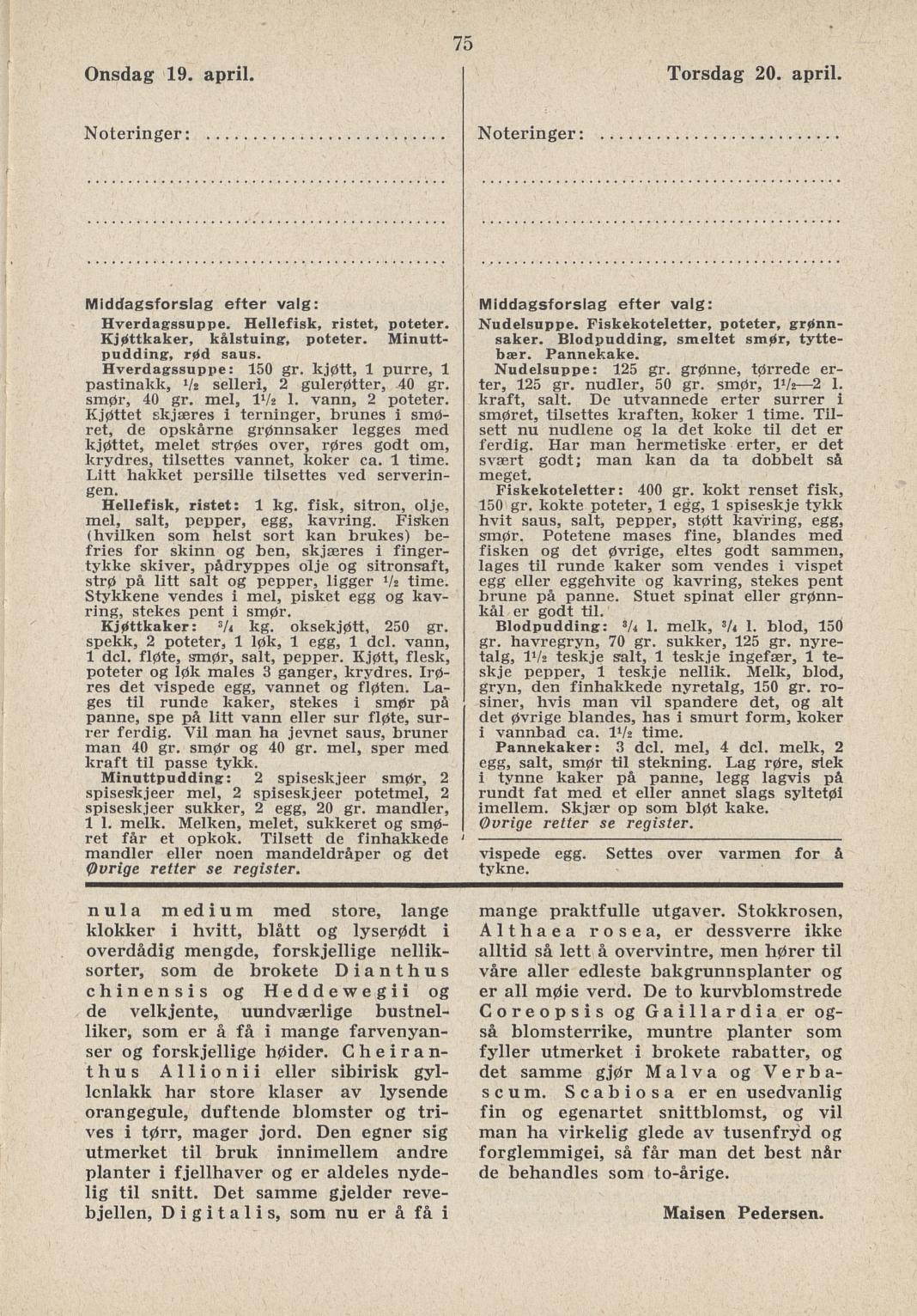 Faksimile av almanakksiden 19. april 1939