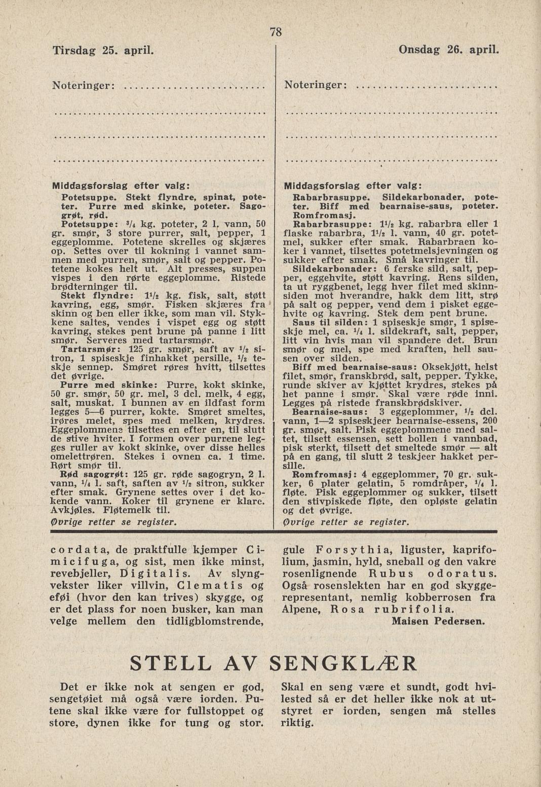 Faksimile av almanakksiden 25. april 1939