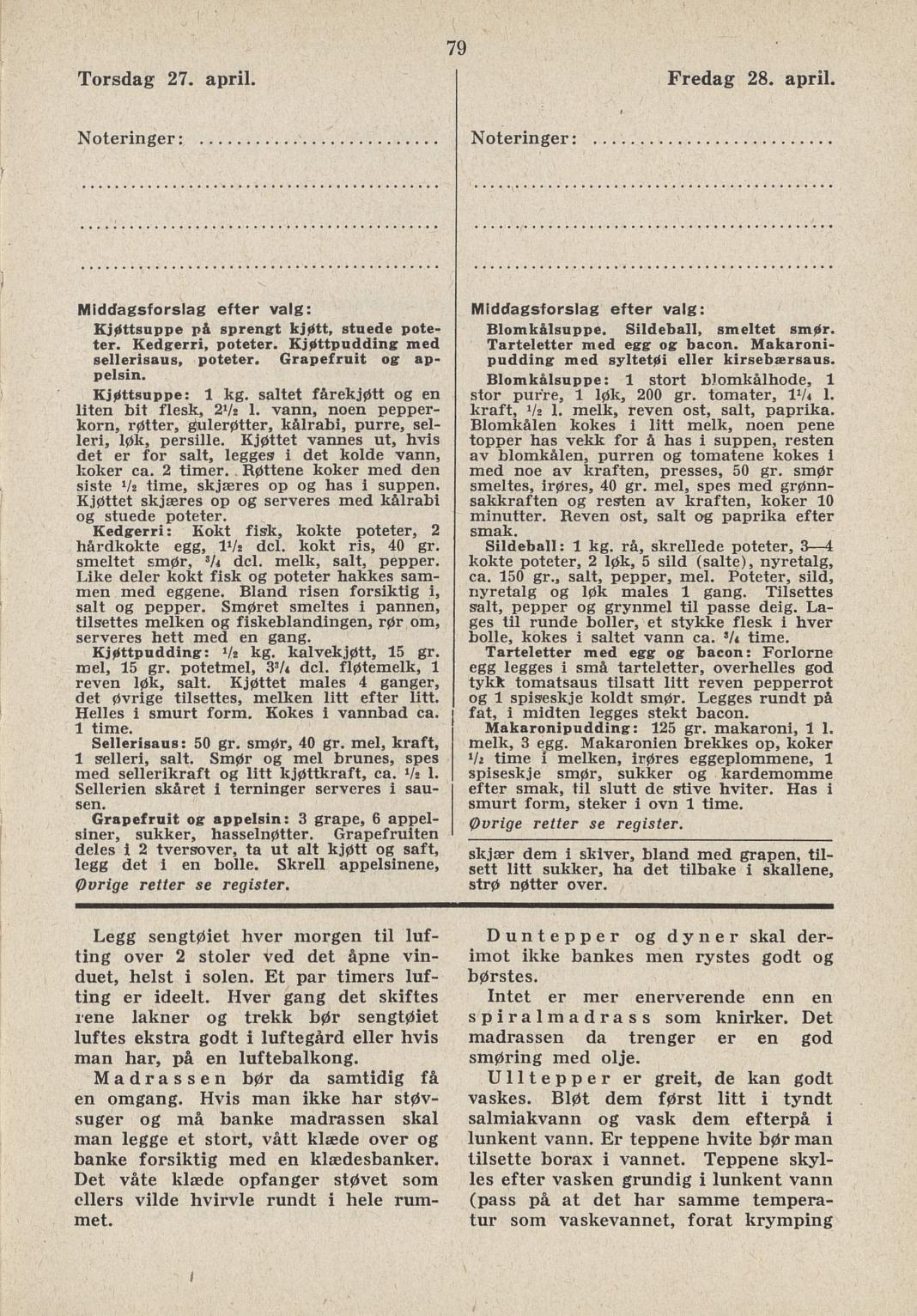 Faksimile av almanakksiden 27. april 1939