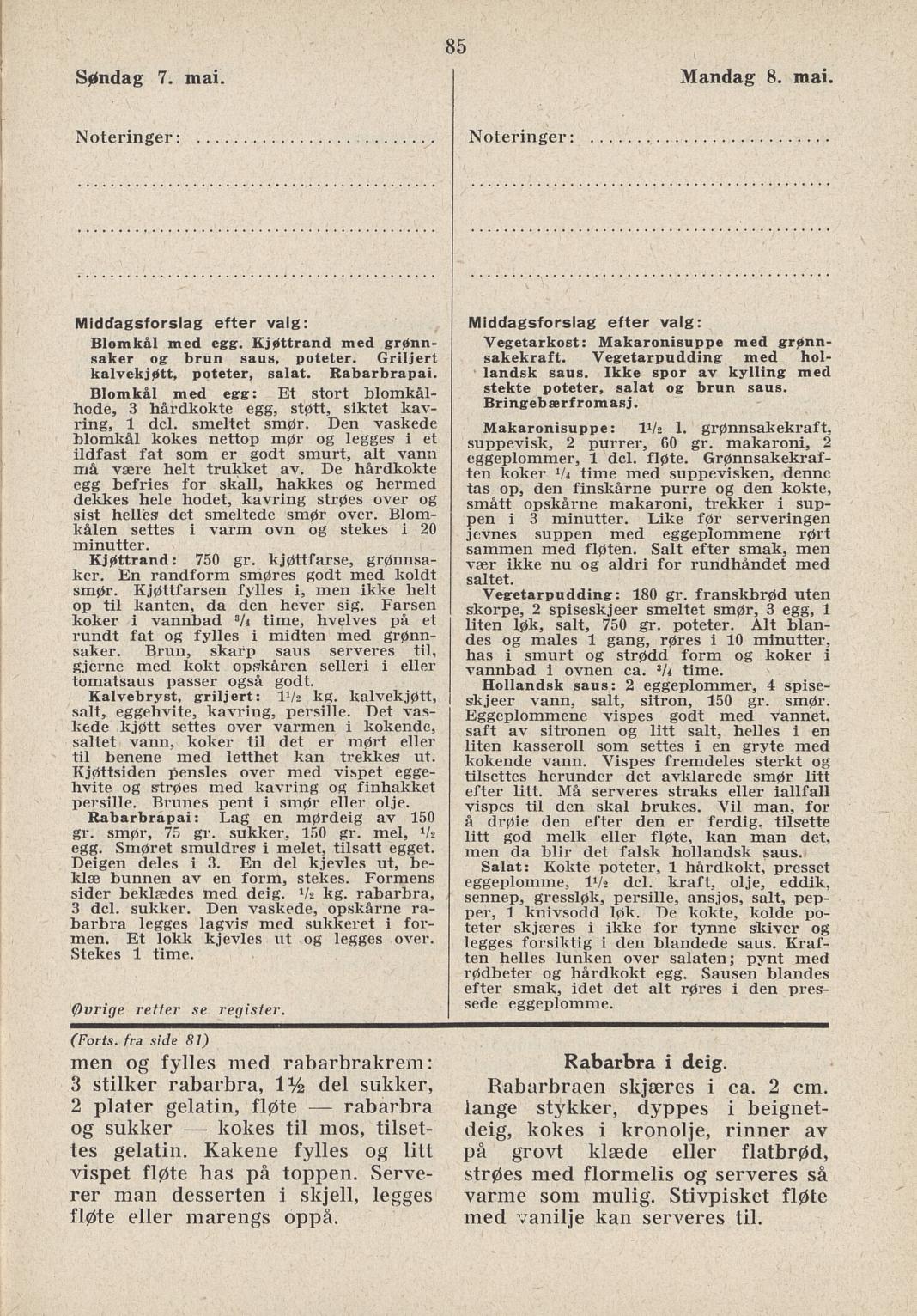 Faksimile av almanakksiden 7. mai 1939