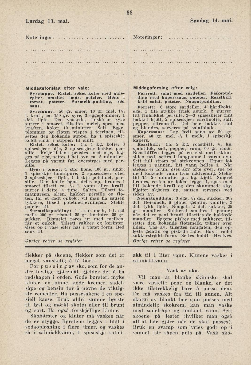 Faksimile av almanakksiden 13. mai 1939