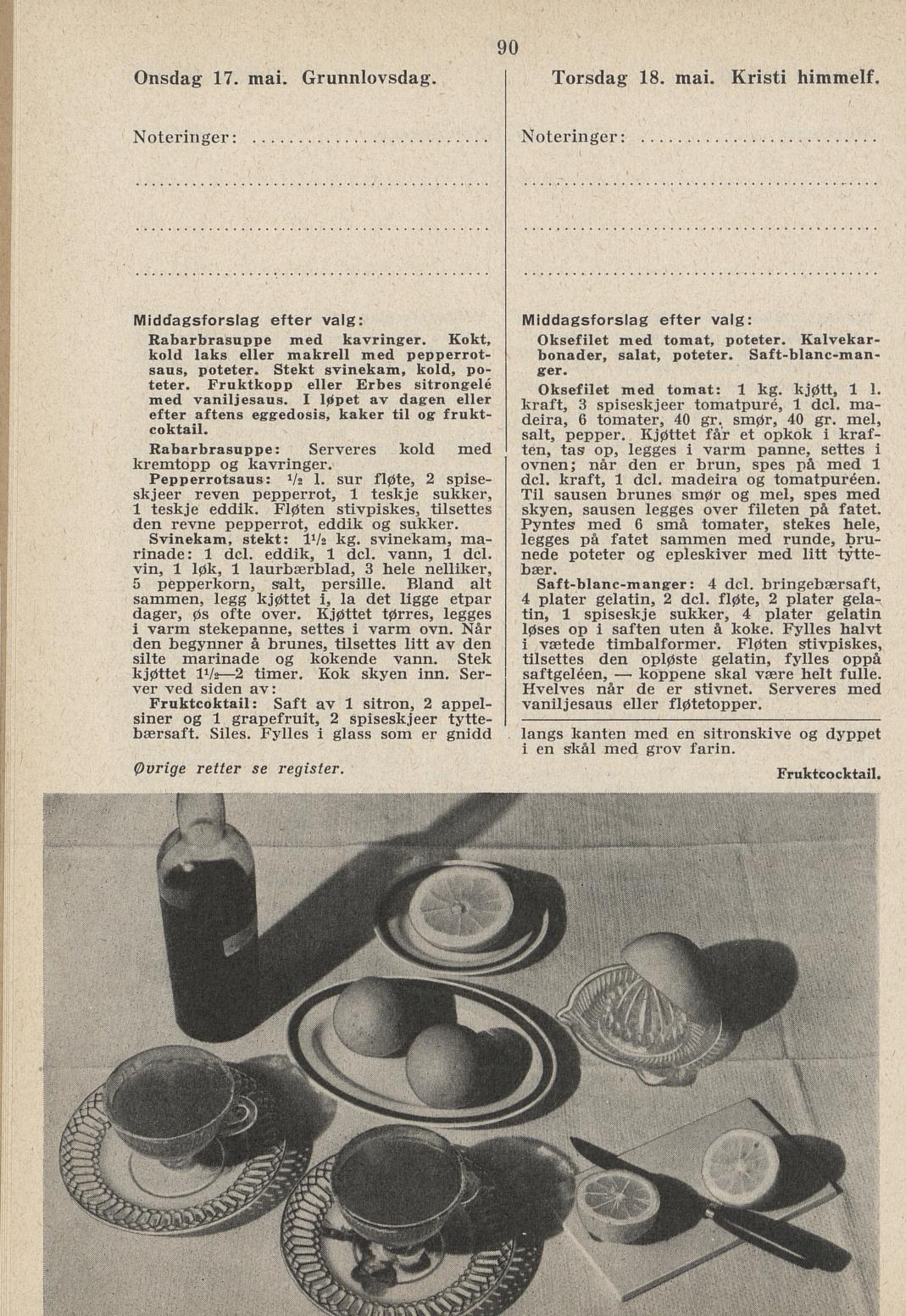Faksimile av almanakksiden 17. mai 1939