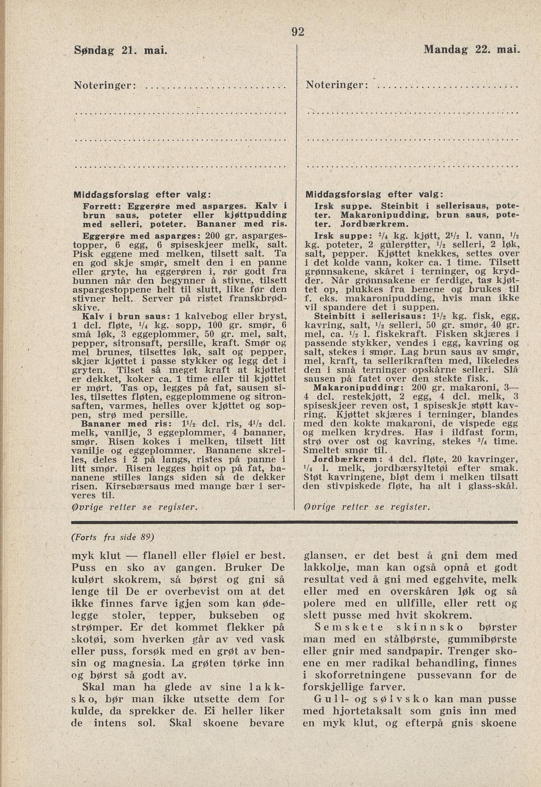 Faksimile av almanakksiden 21. mai 1939