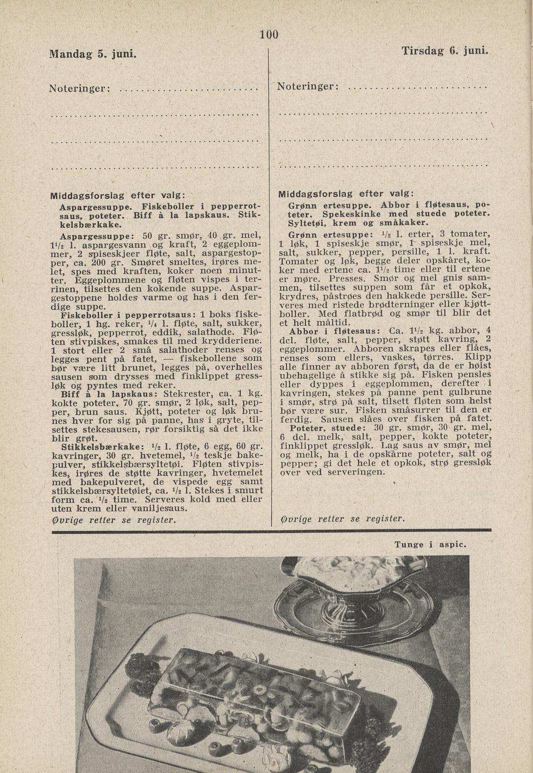 Faksimile av almanakksiden 5. juni 1939