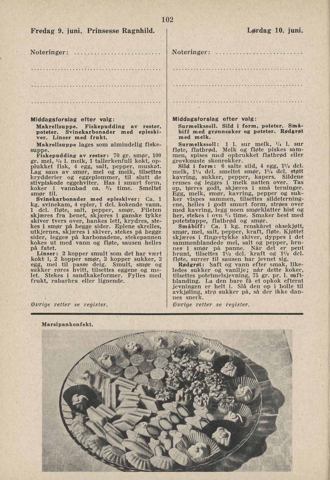 Faksimile av almanakksiden 9. juni 1939