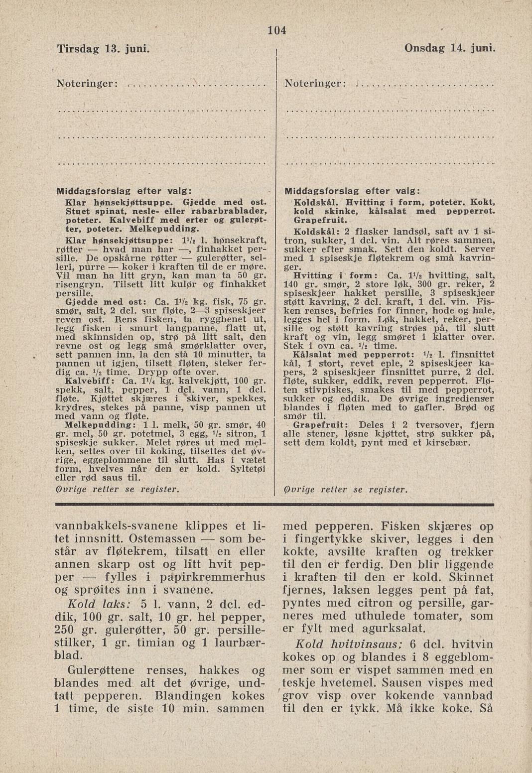 Faksimile av almanakksiden 13. juni 1939