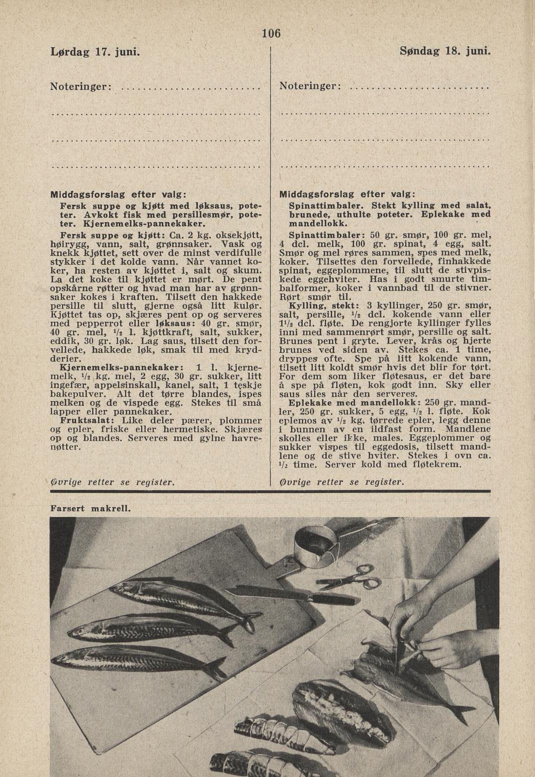 Faksimile av almanakksiden 17. juni 1939