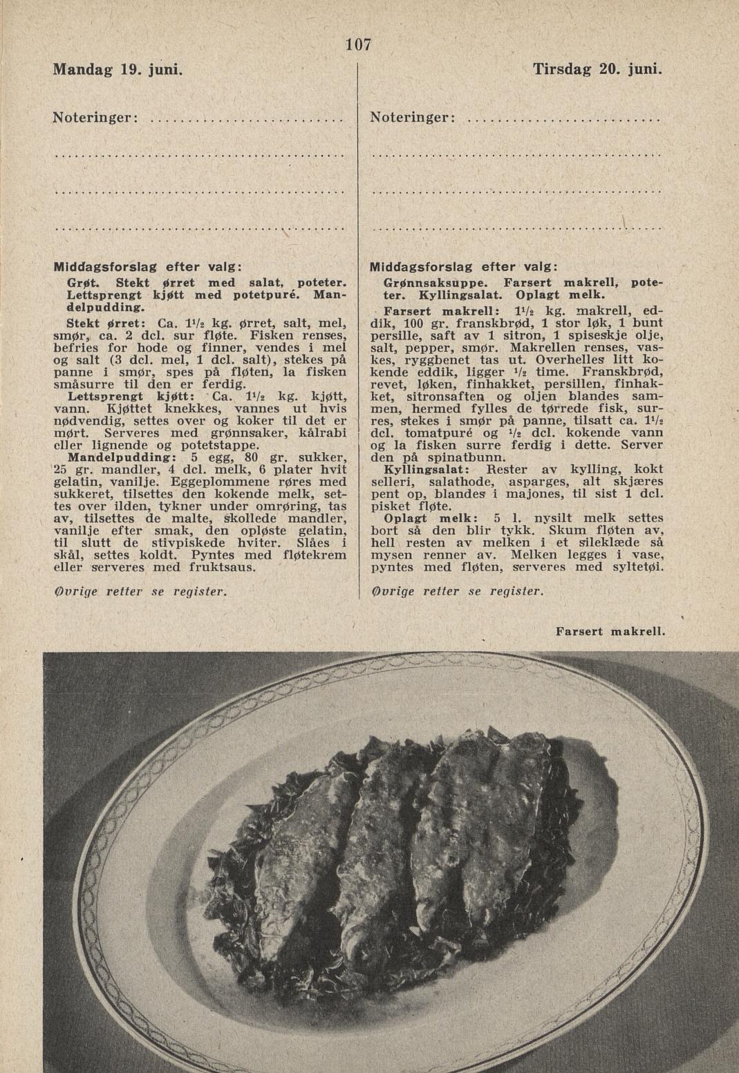 Faksimile av almanakksiden 19. juni 1939