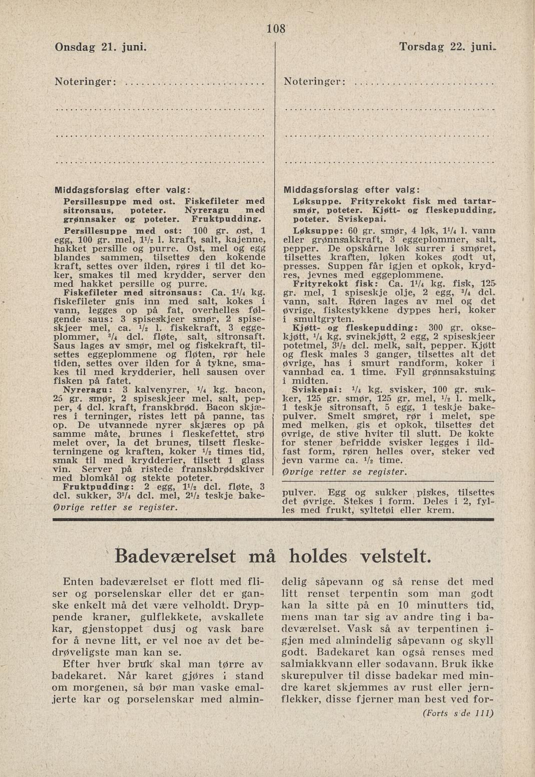 Faksimile av almanakksiden 21. juni 1939