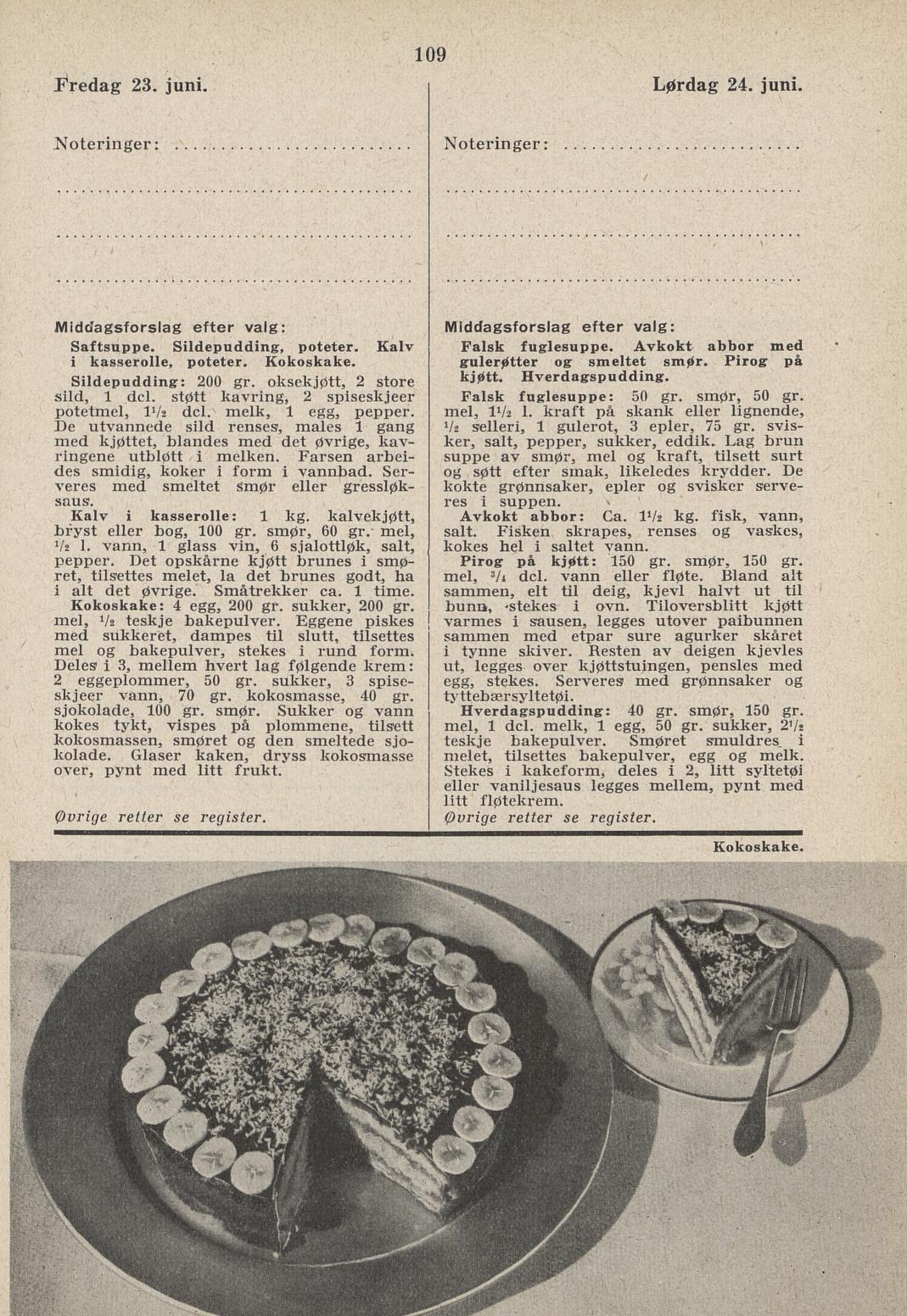 Faksimile av almanakksiden 23. juni 1939
