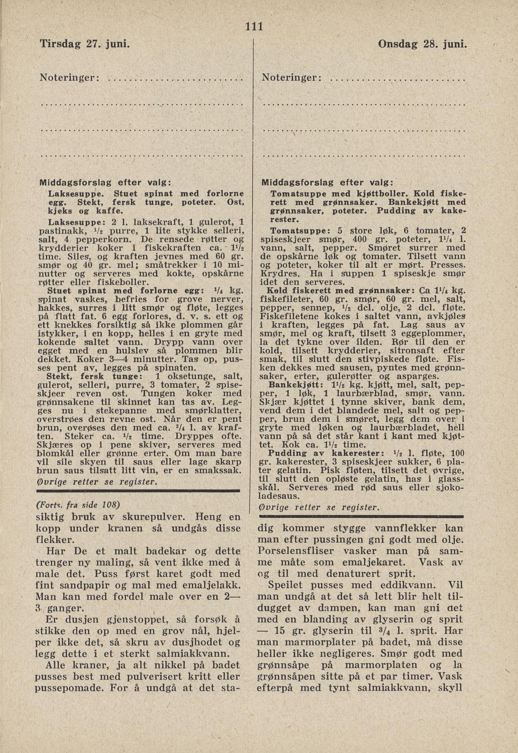 Faksimile av almanakksiden 27. juni 1939