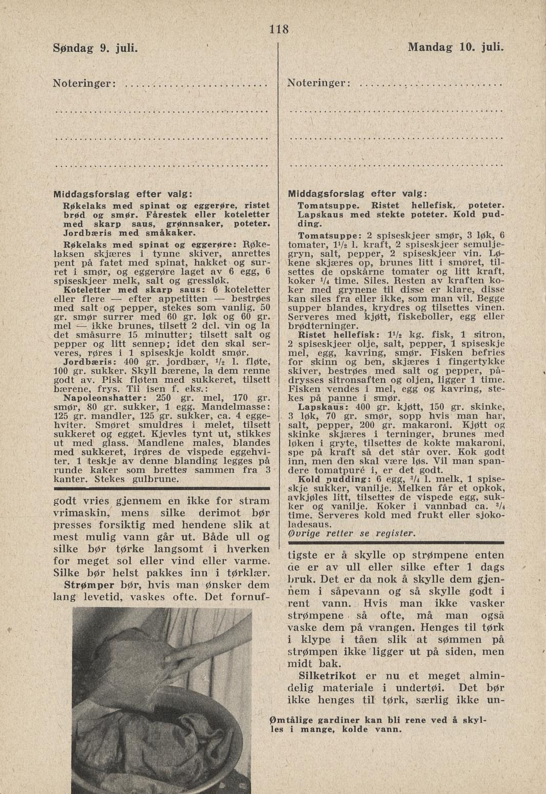 Faksimile av almanakksiden 9. juli 1939