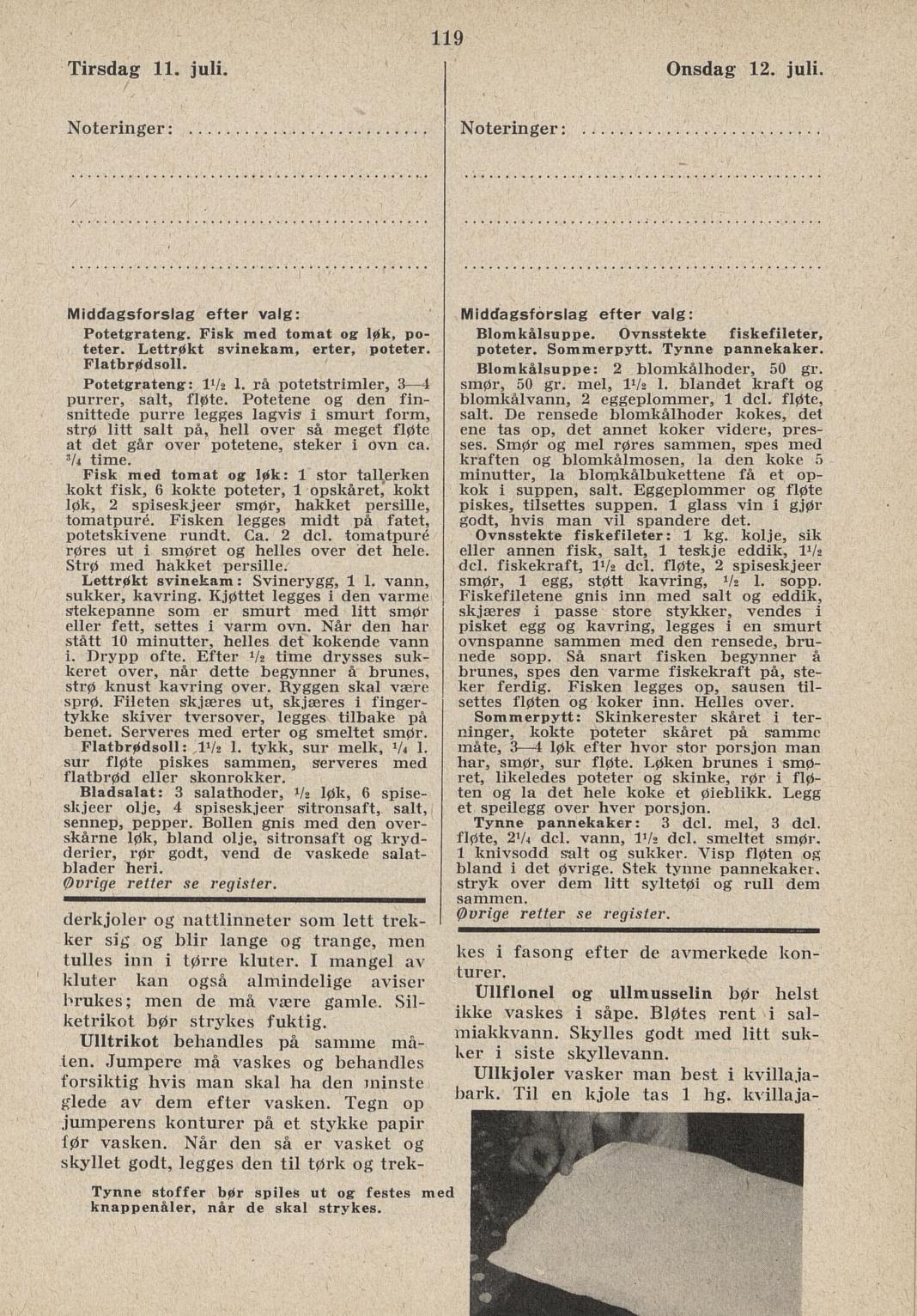 Faksimile av almanakksiden 11. juli 1939