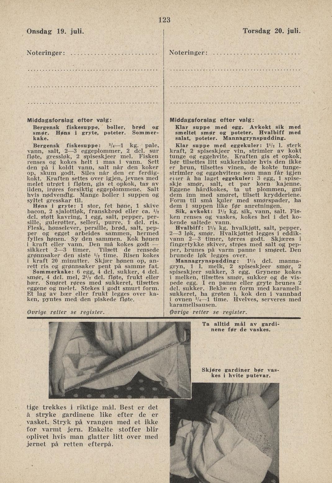 Faksimile av almanakksiden 19. juli 1939