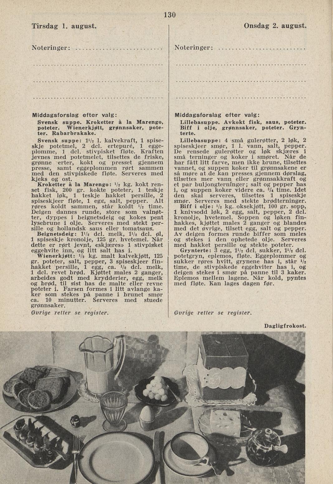 Faksimile av almanakksiden 1. august 1939