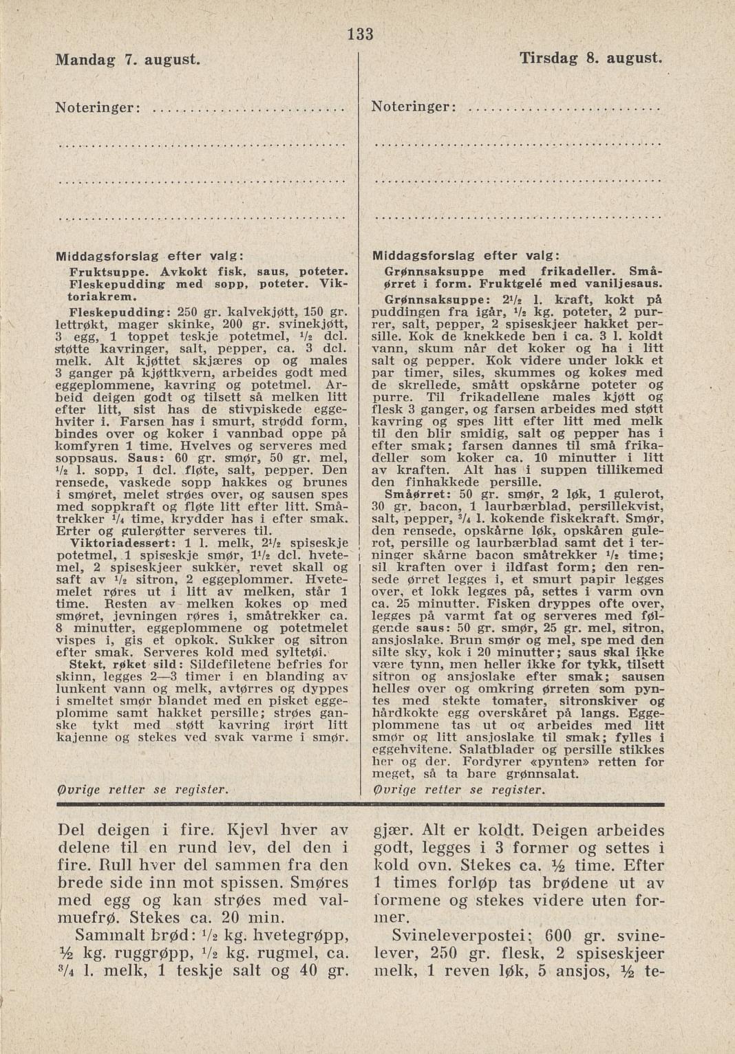 Faksimile av almanakksiden 7. august 1939