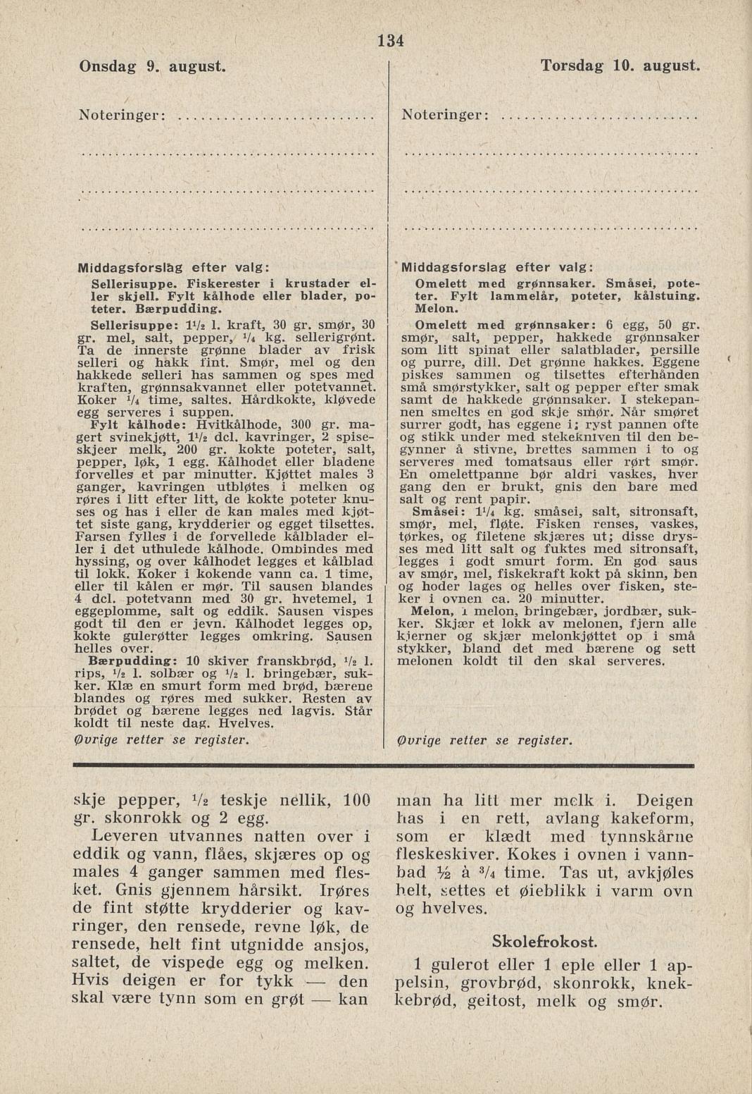 Faksimile av almanakksiden 9. august 1939