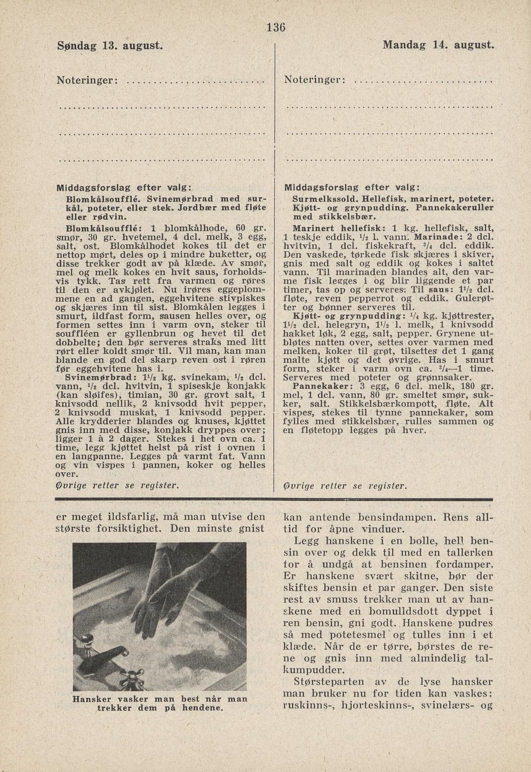 Faksimile av almanakksiden 13. august 1939