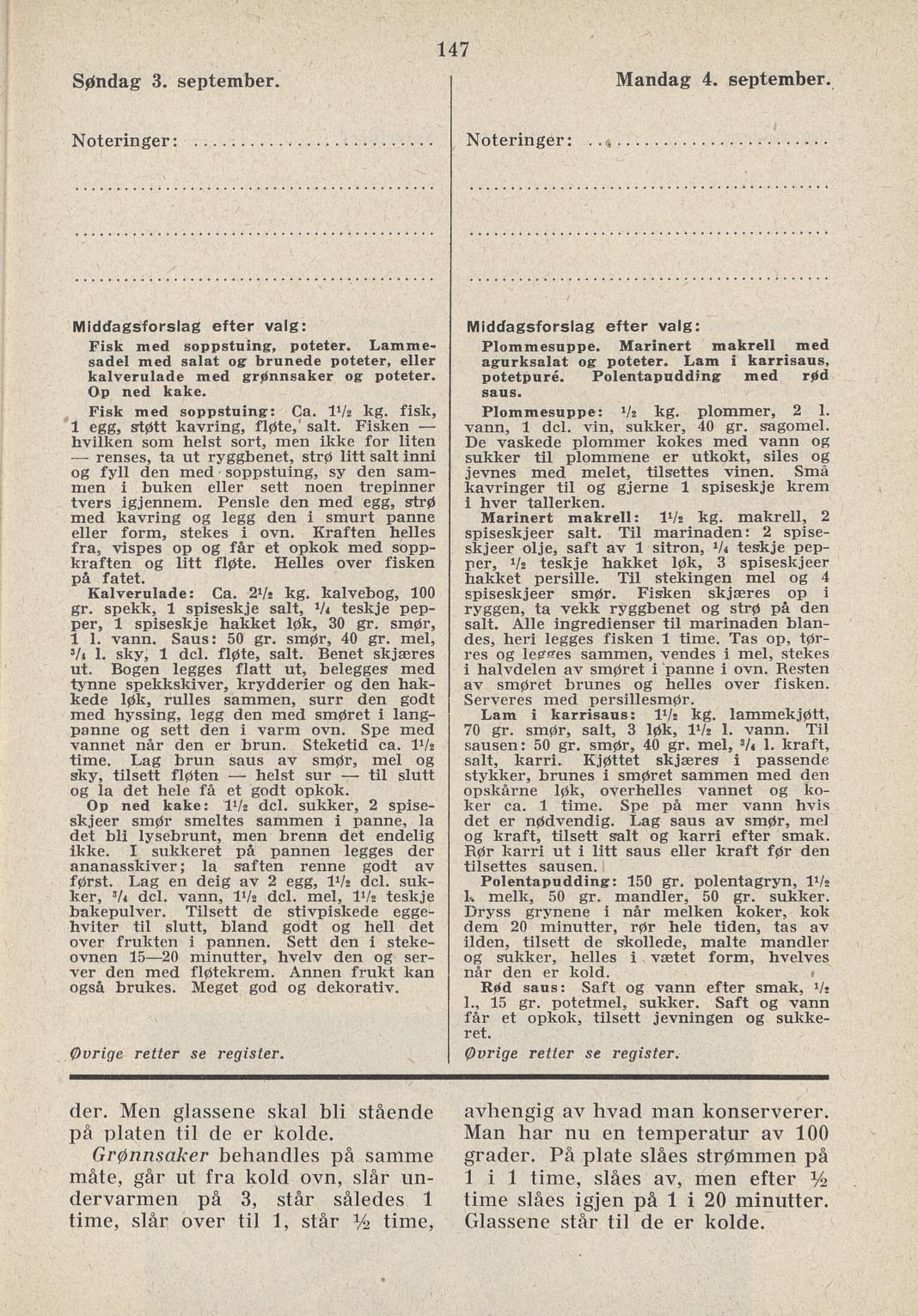 Faksimile av almanakksiden 3. september 1939