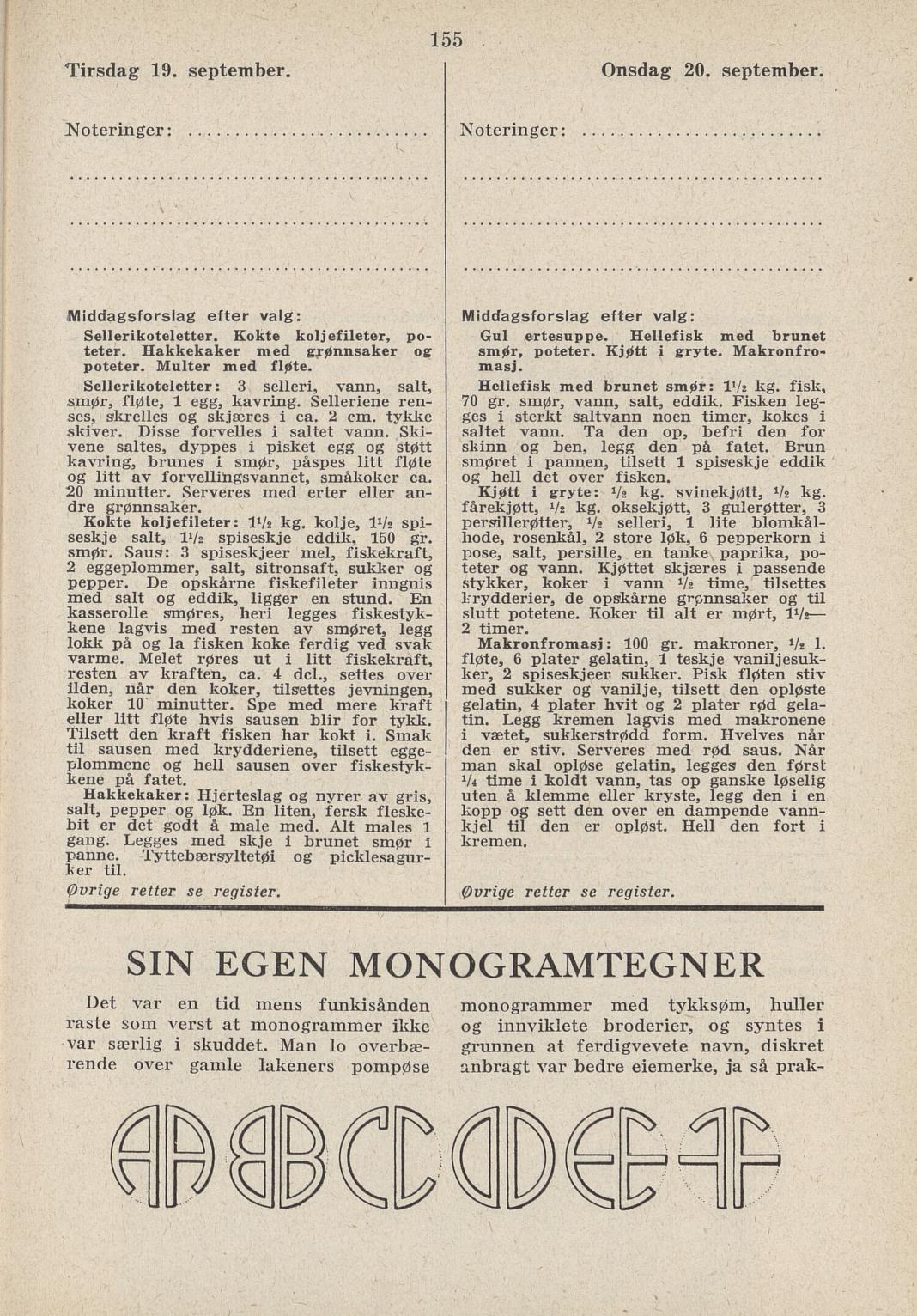 Faksimile av almanakksiden 19. september 1939