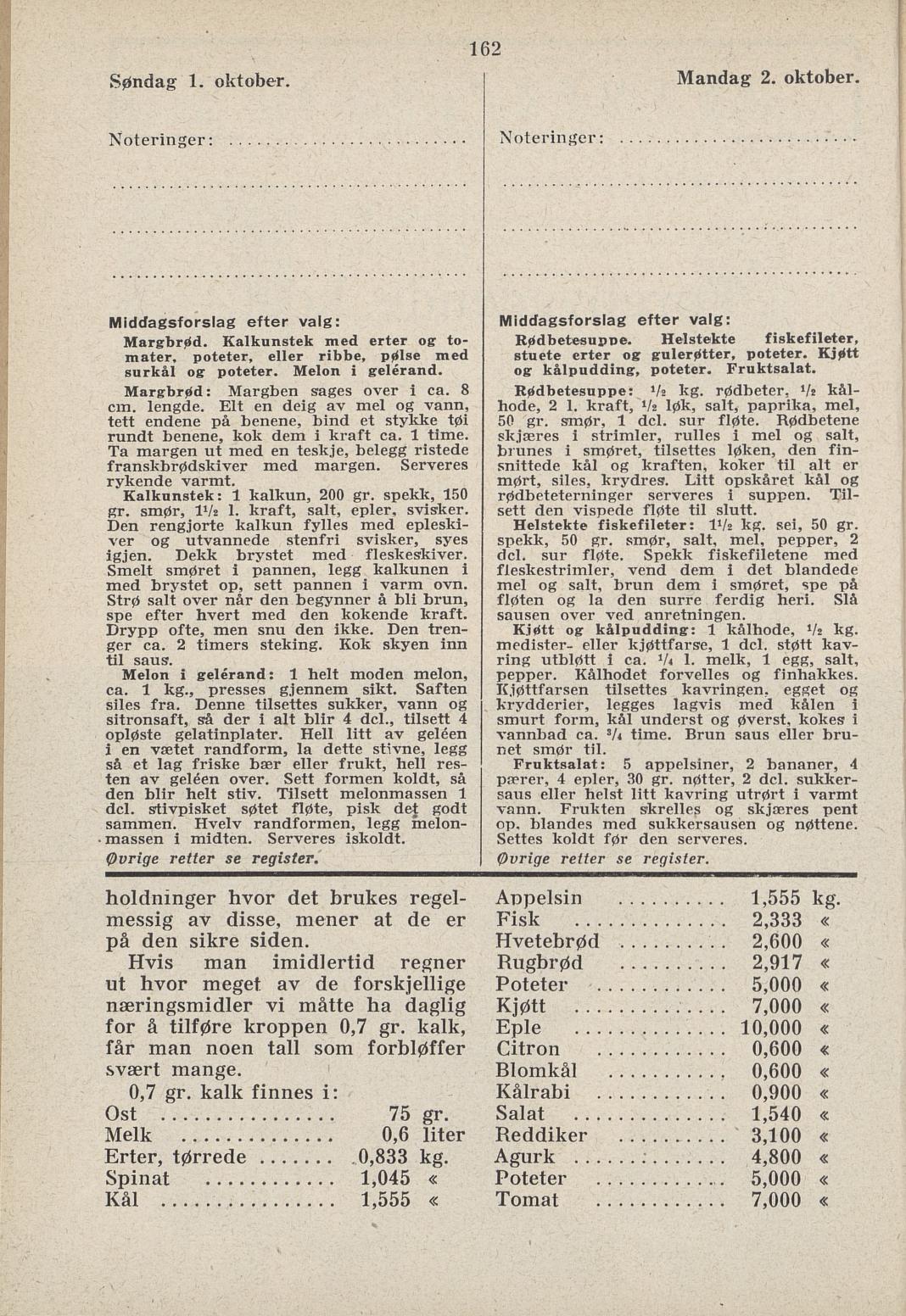 Faksimile av almanakksiden 1. oktober 1939