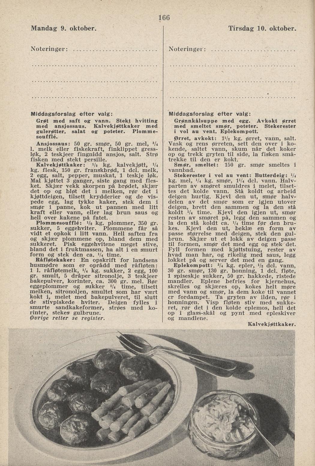 Faksimile av almanakksiden 9. oktober 1939
