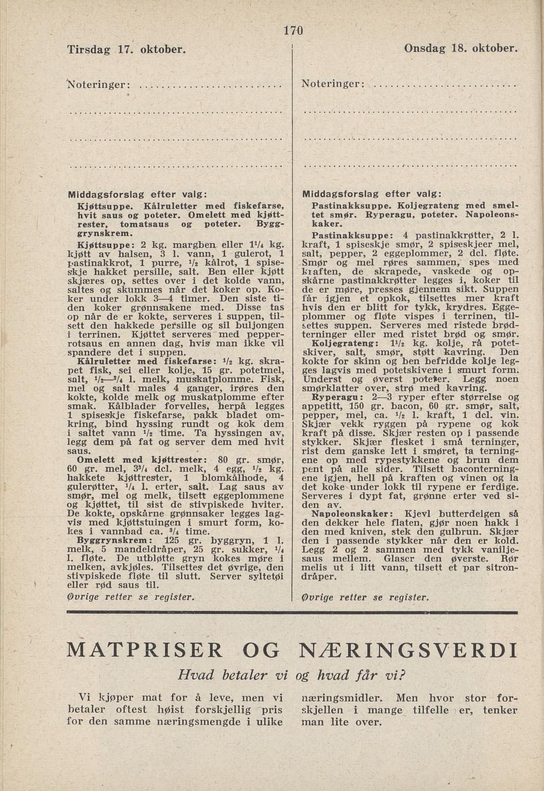 Faksimile av almanakksiden 17. oktober 1939
