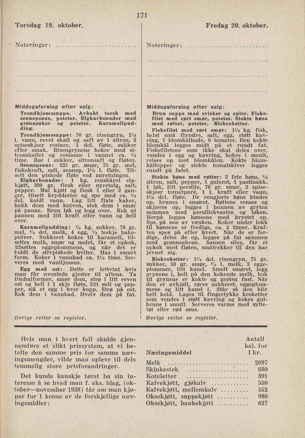 Faksimile av almanakksiden 19. oktober 1939