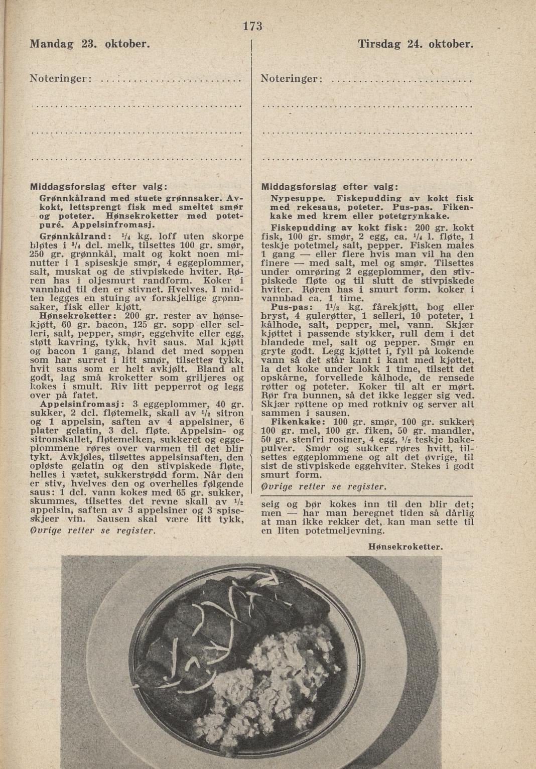 Faksimile av almanakksiden 23. oktober 1939