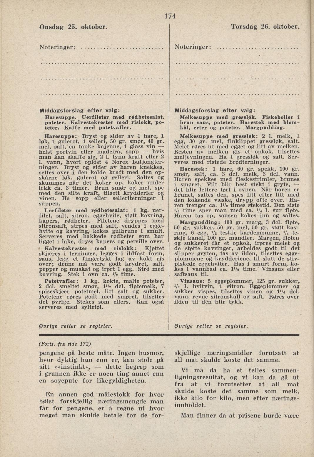 Faksimile av almanakksiden 25. oktober 1939