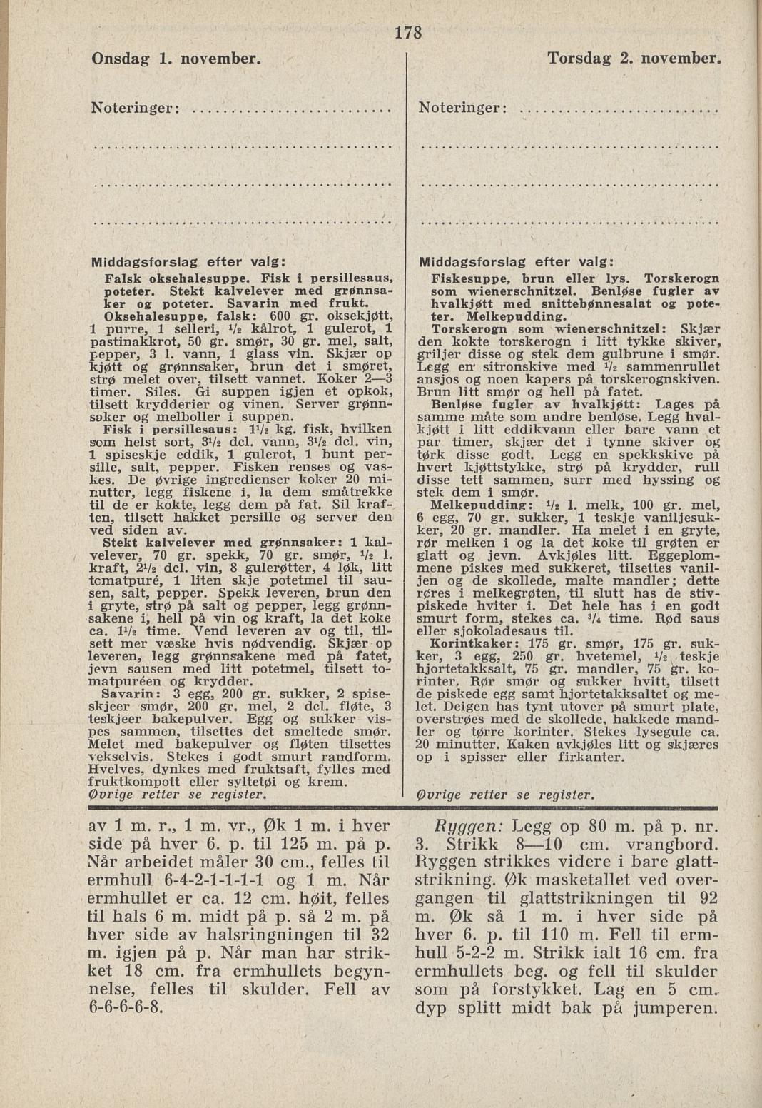 Faksimile av almanakksiden 1. november 1939