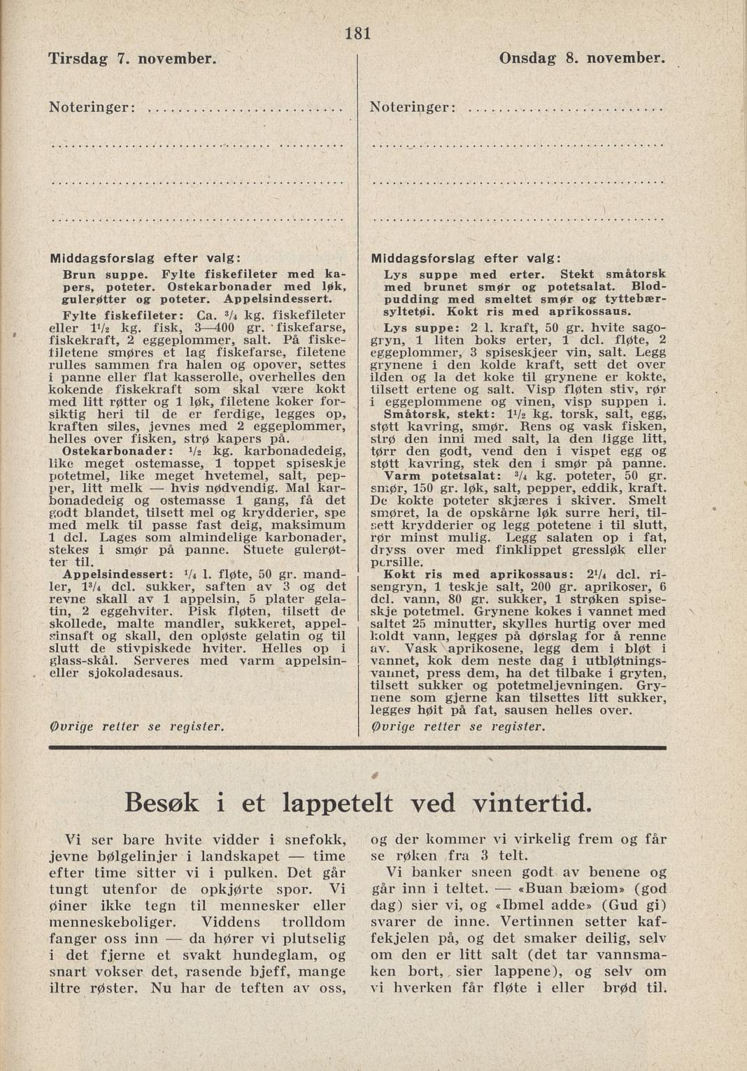Faksimile av almanakksiden 7. november 1939
