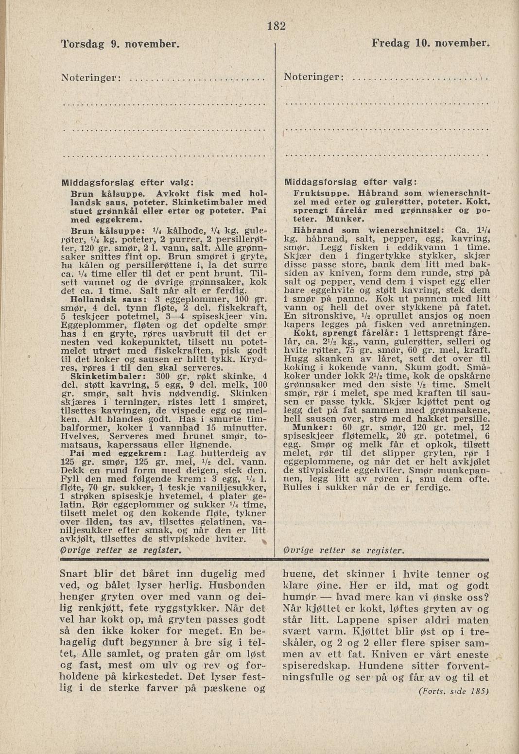 Faksimile av almanakksiden 9. november 1939