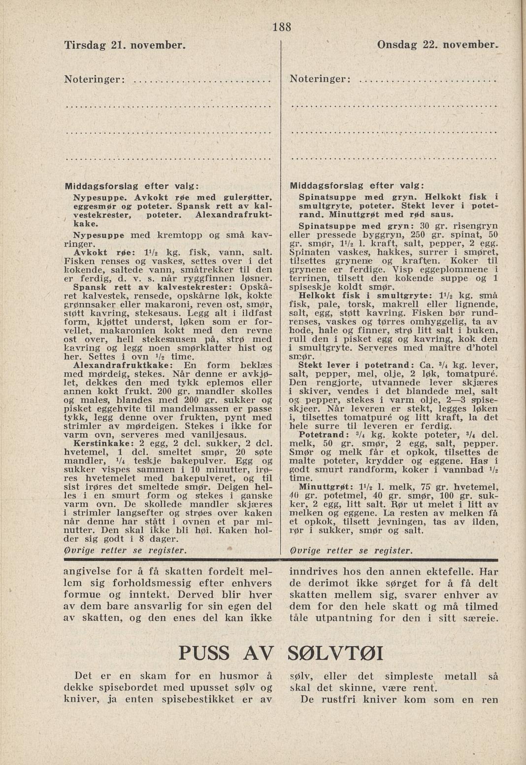 Faksimile av almanakksiden 21. november 1939
