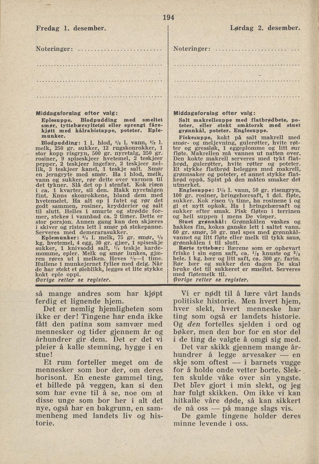 Faksimile av almanakksiden 1. desember 1939