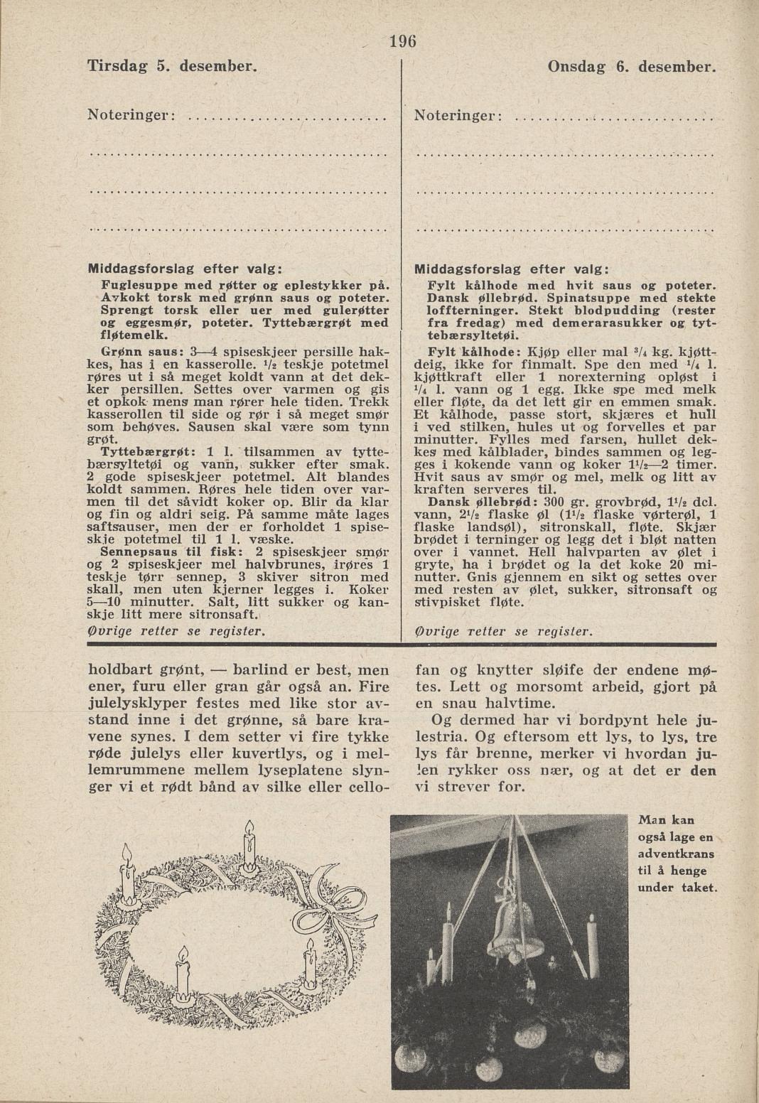 Faksimile av almanakksiden 5. desember 1939