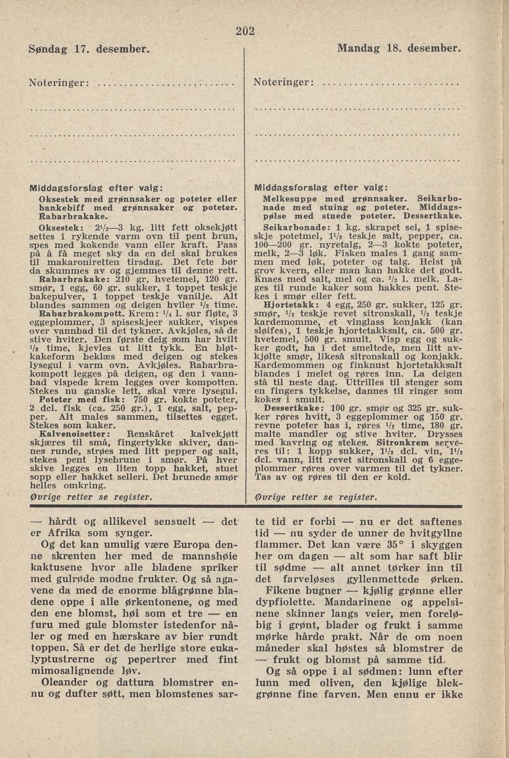 Faksimile av almanakksiden 17. desember 1939