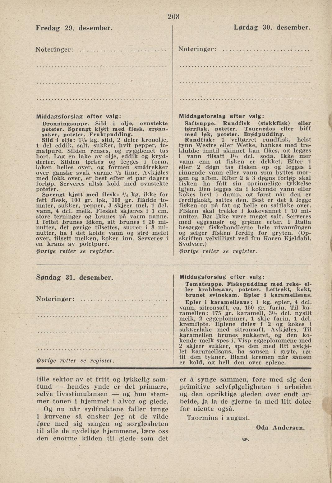 Faksimile av almanakksiden 29. desember 1939
