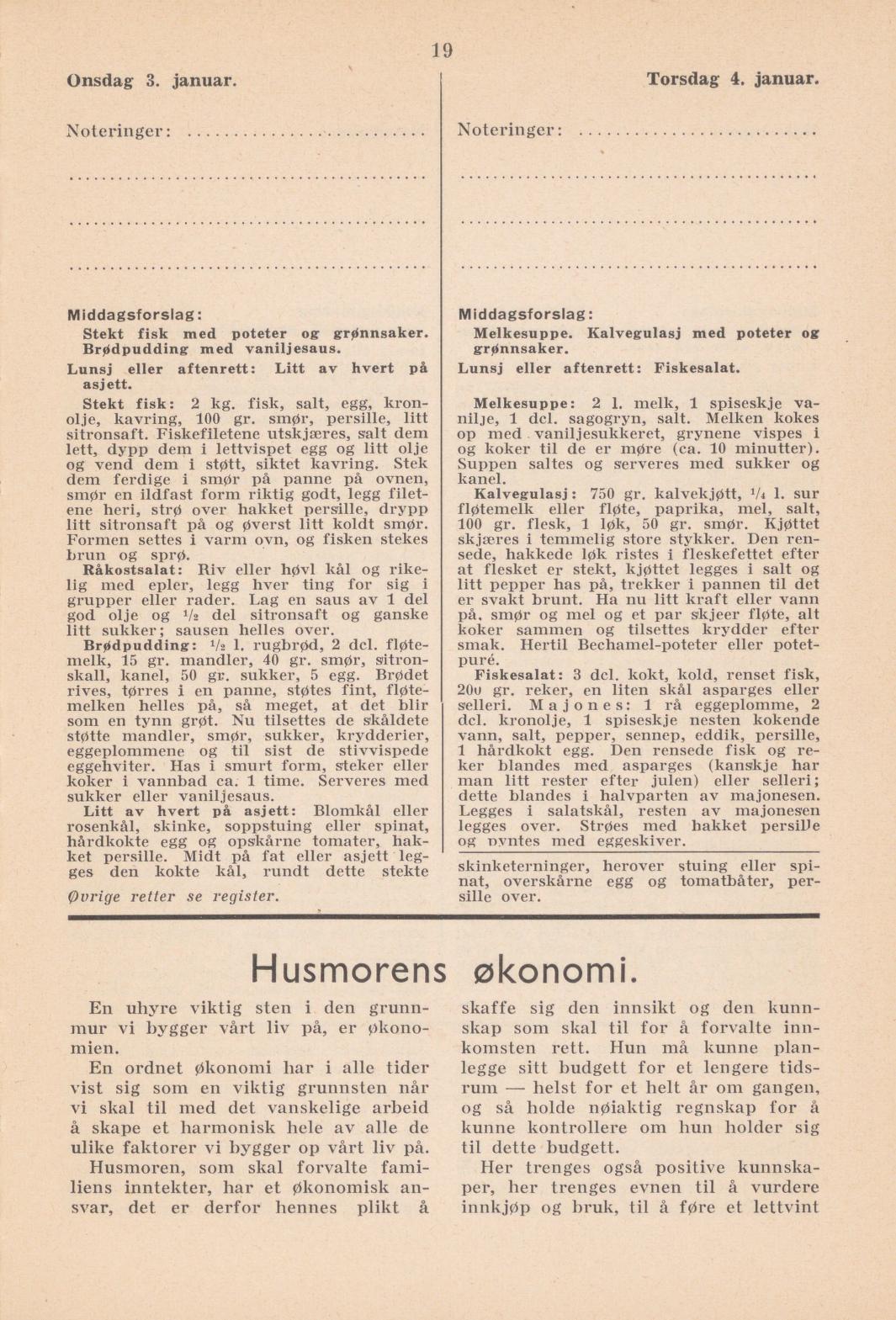 Faksimile av almanakksiden 3. januar 1940