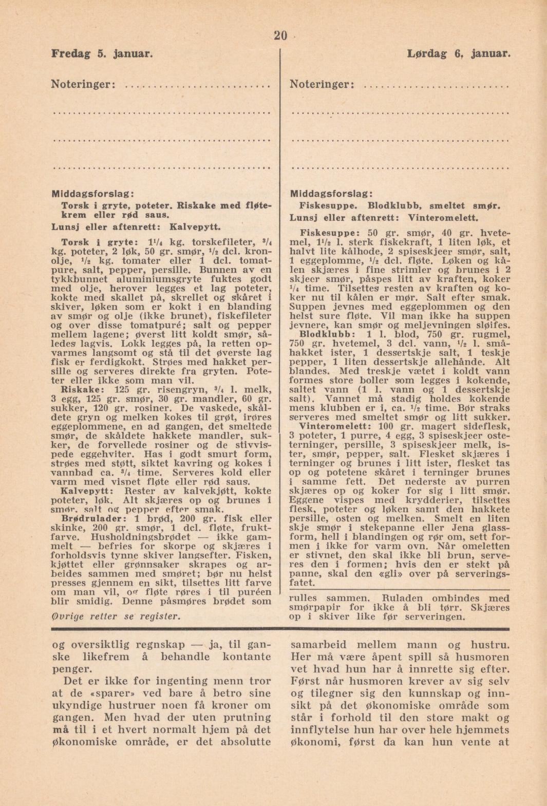 Faksimile av almanakksiden 5. januar 1940