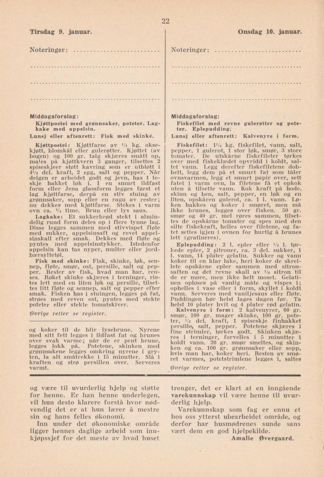 Faksimile av almanakksiden 9. januar 1940