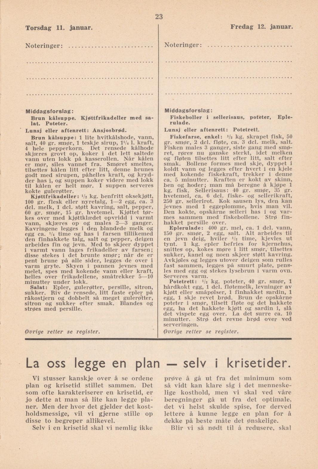 Faksimile av almanakksiden 11. januar 1940