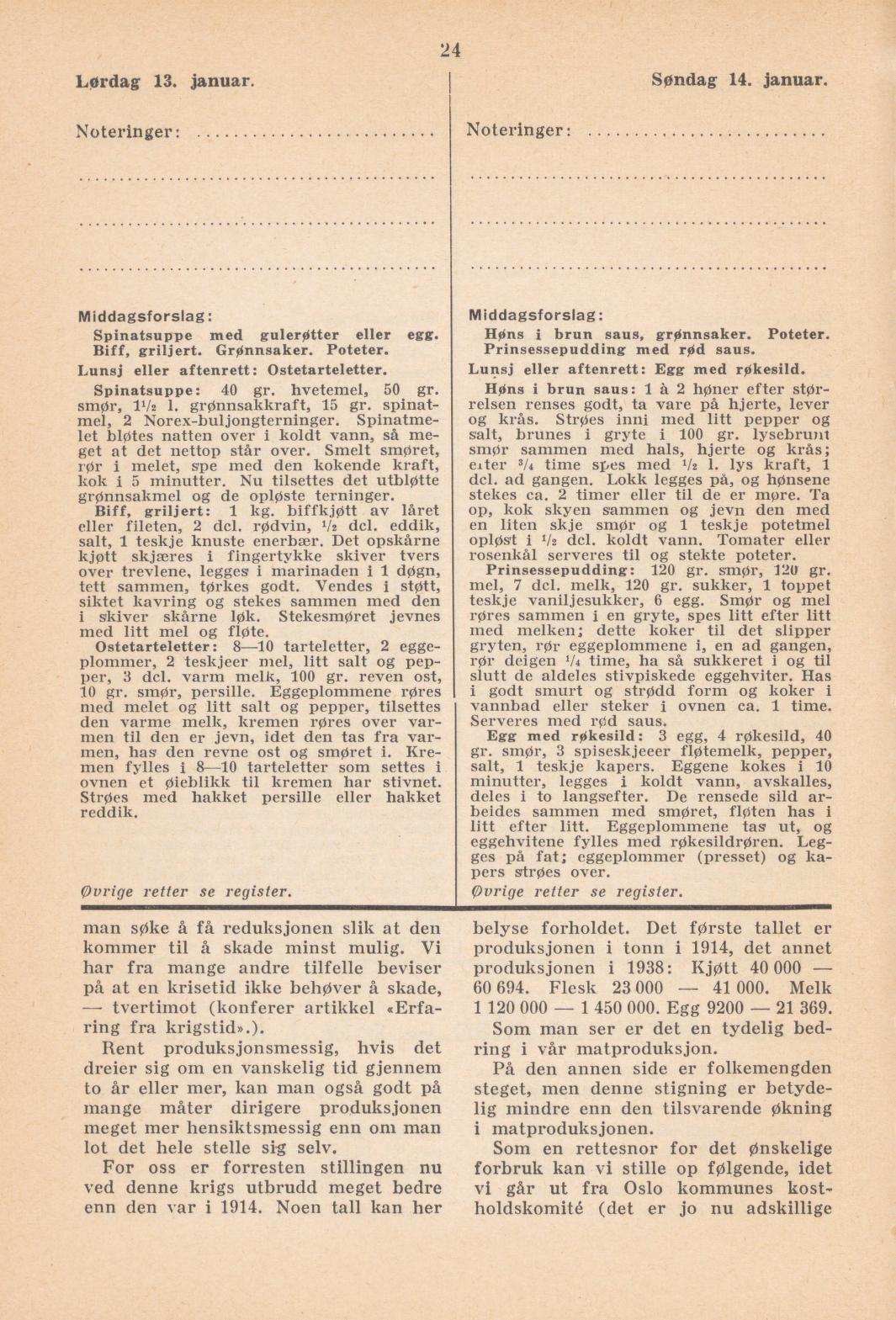 Faksimile av almanakksiden 13. januar 1940