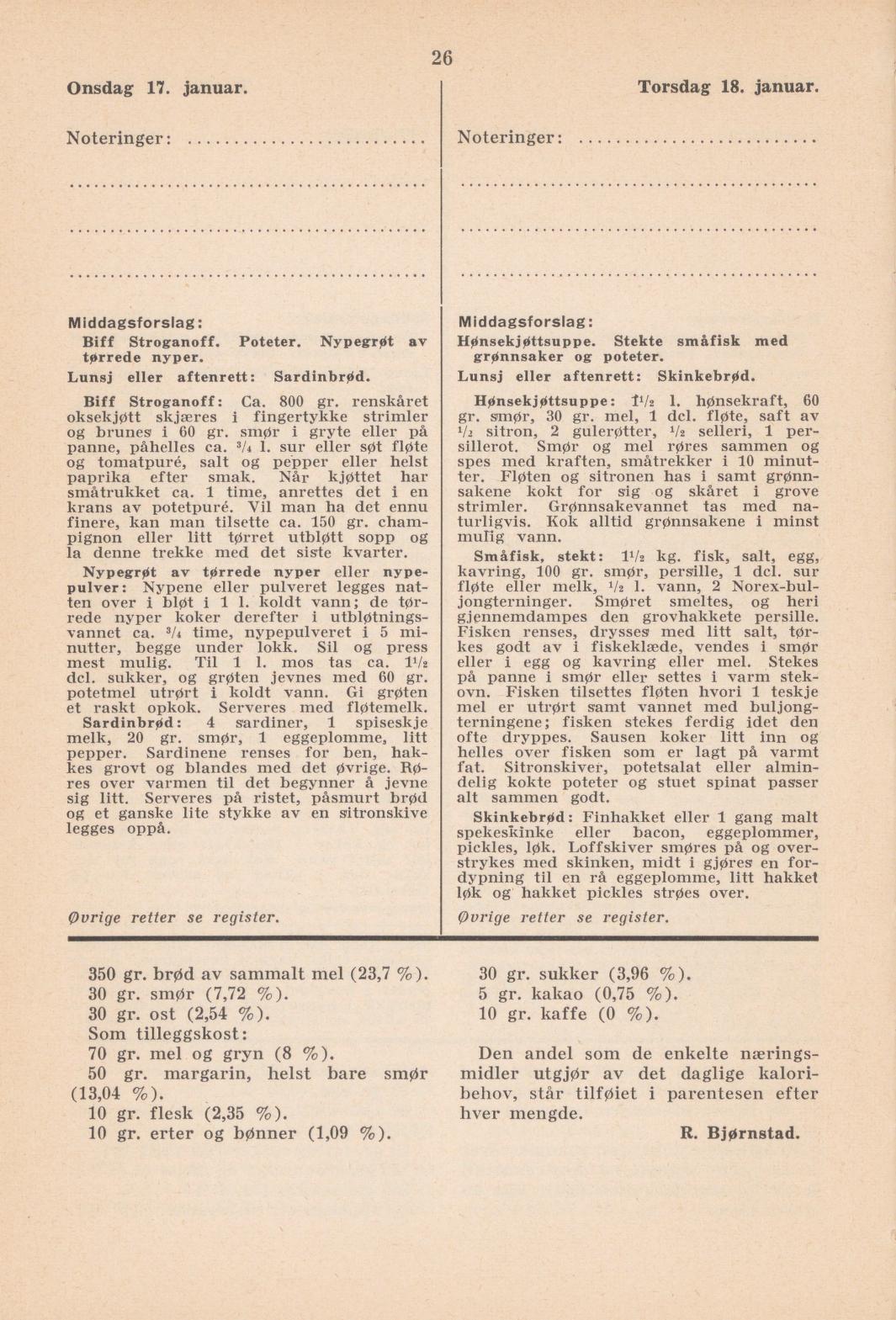 Faksimile av almanakksiden 17. januar 1940