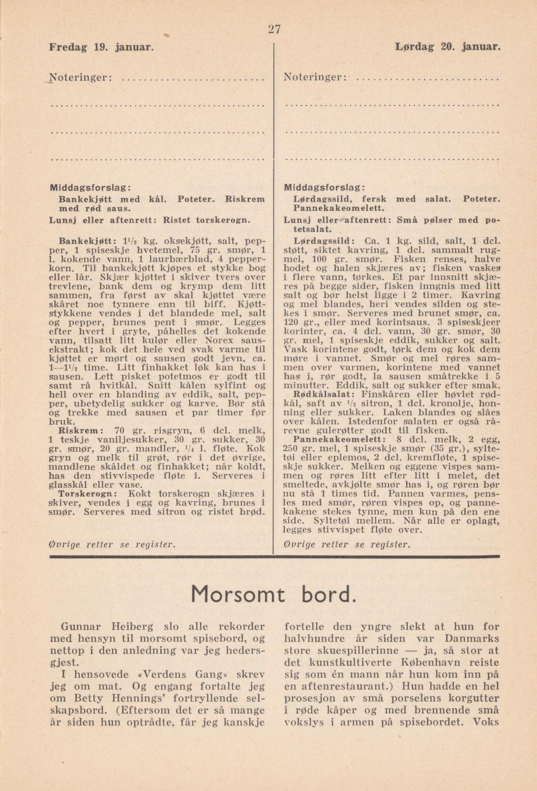 Faksimile av almanakksiden 19. januar 1940