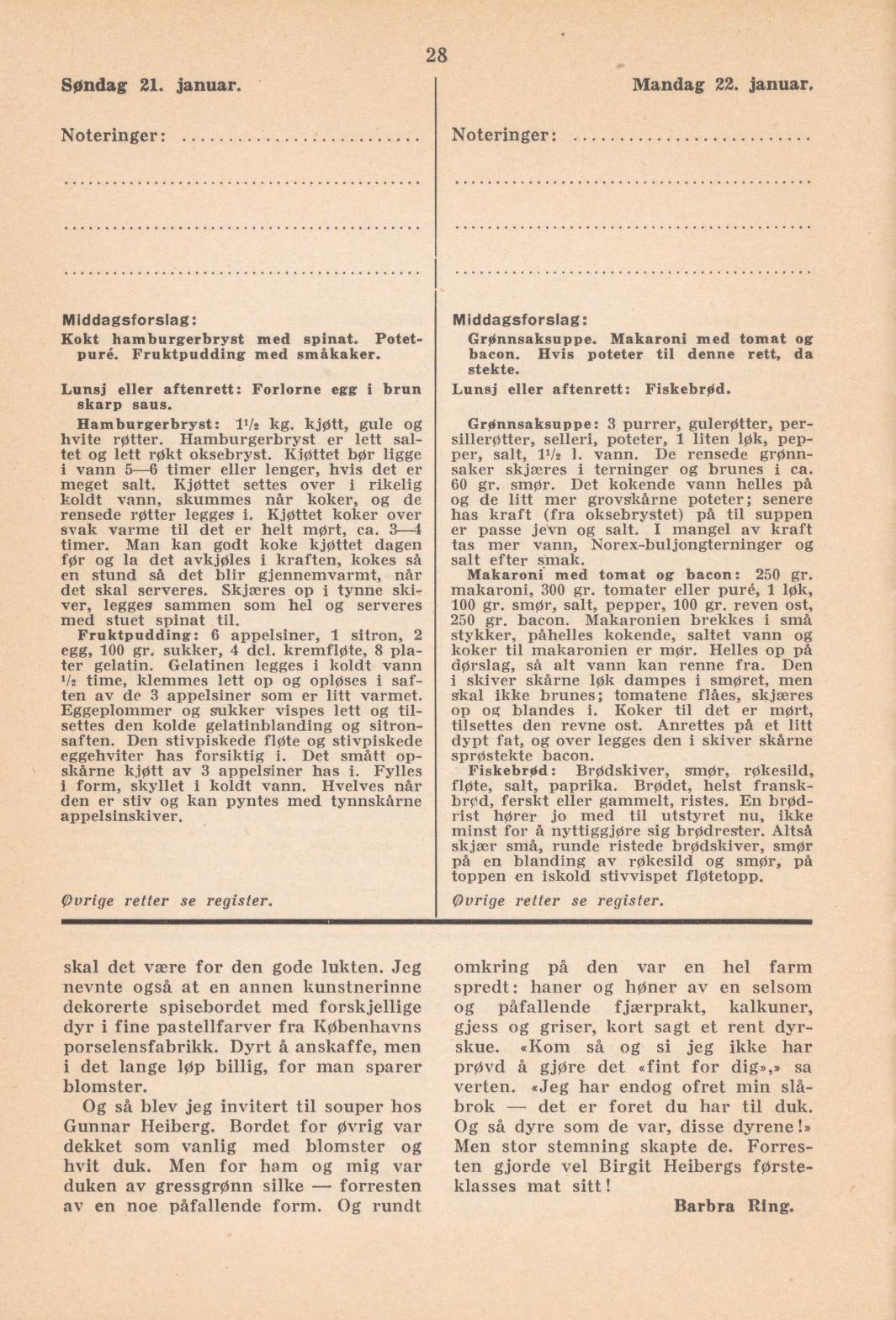 Faksimile av almanakksiden 21. januar 1940