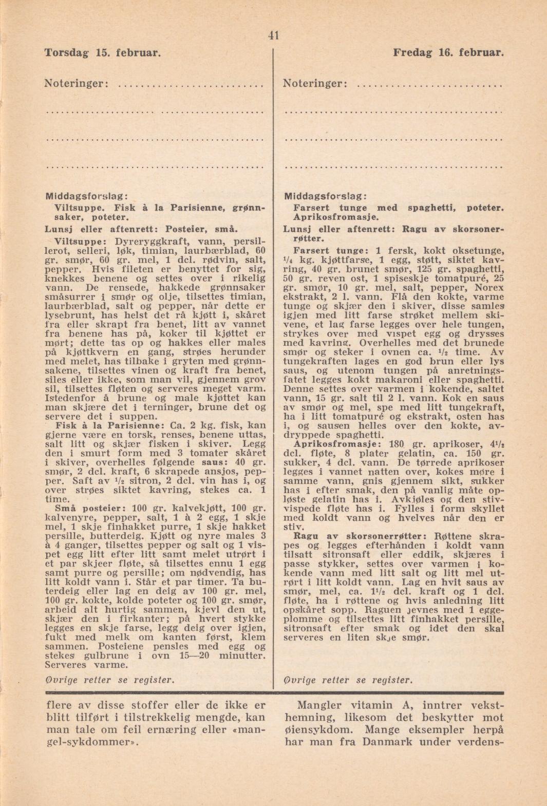 Faksimile av almanakksiden 15. februar 1940