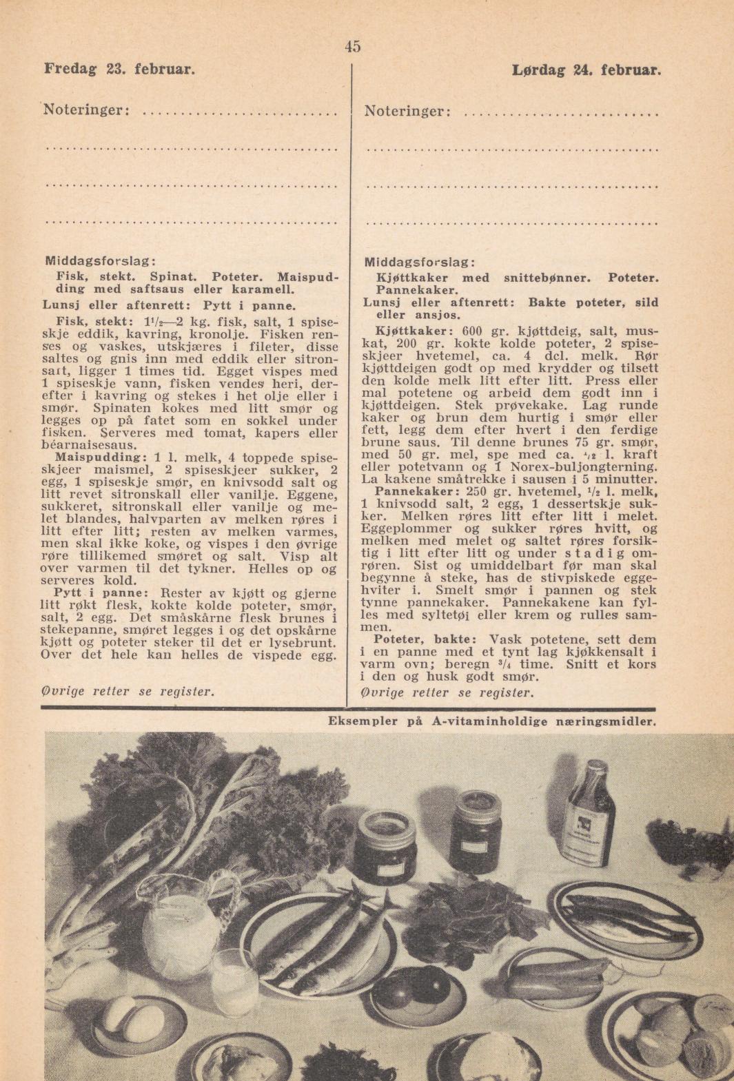 Faksimile av almanakksiden 23. februar 1940