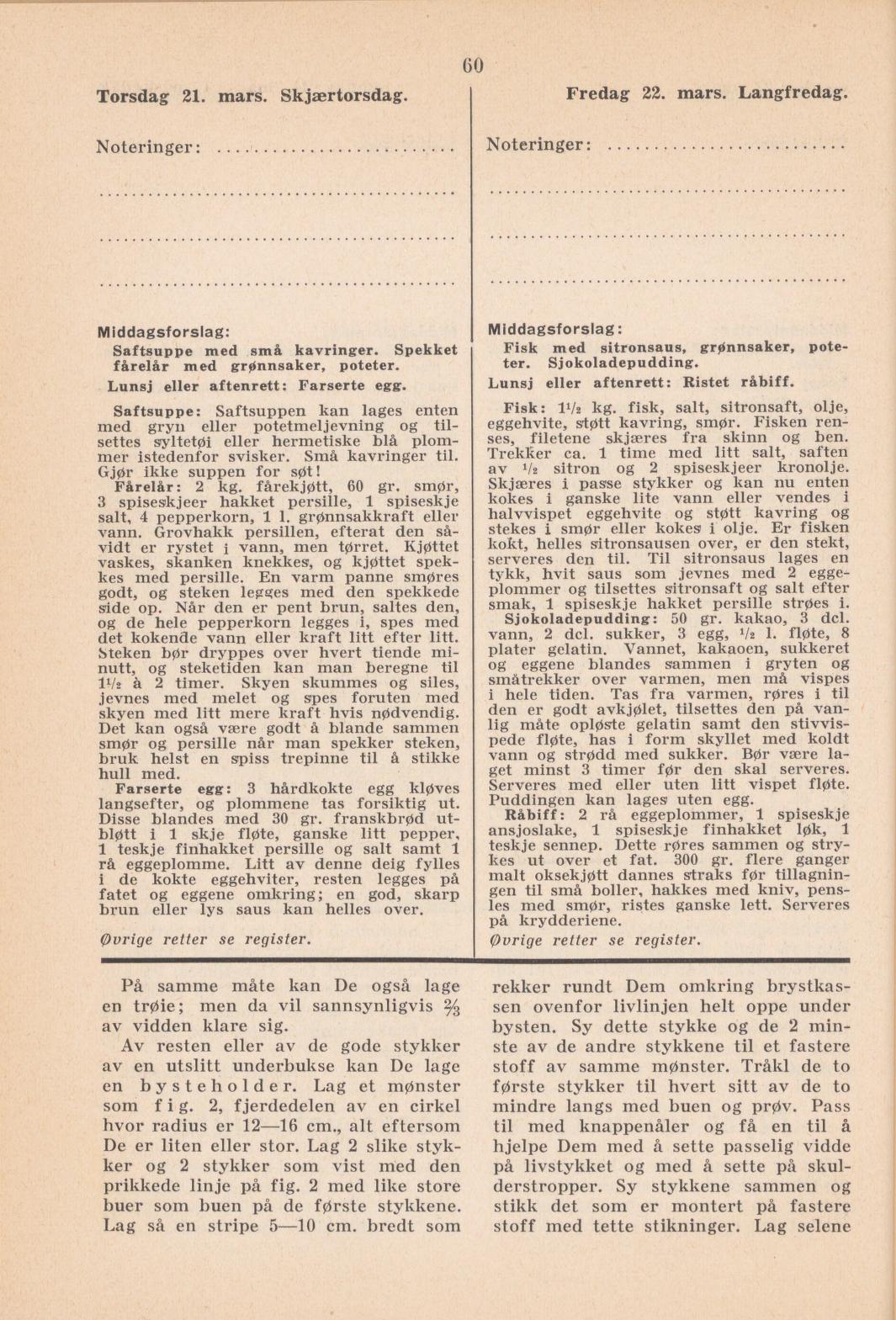 Faksimile av almanakksiden 21. mars 1940