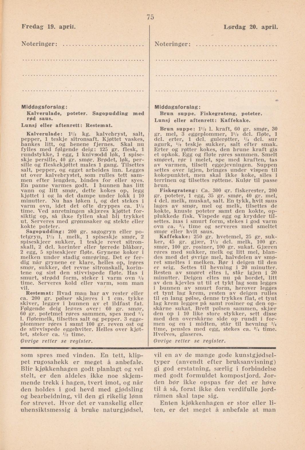 Faksimile av almanakksiden 19. april 1940